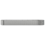 VidaXL Plantenbak 584x140x68 cm gepoedercoat staal zilverkleurig