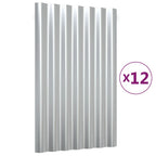 VidaXL Dakpanelen 12 st 60x36 cm gepoedercoat staal zilverkleurig