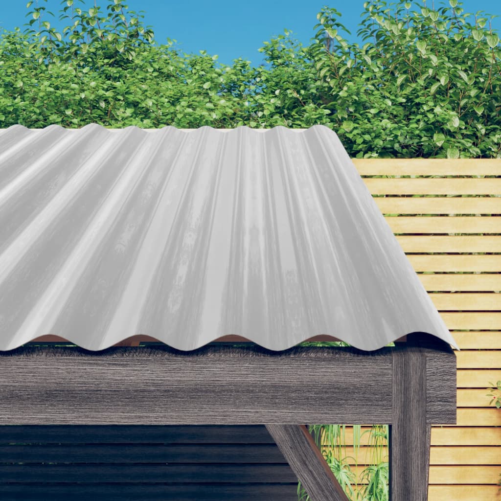 VidaXL Dakpanelen 12 st 60x36 cm gepoedercoat staal zilverkleurig