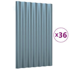 VidaXL Dakpanelen 36 st 60x36 cm gepoedercoat staal grijs