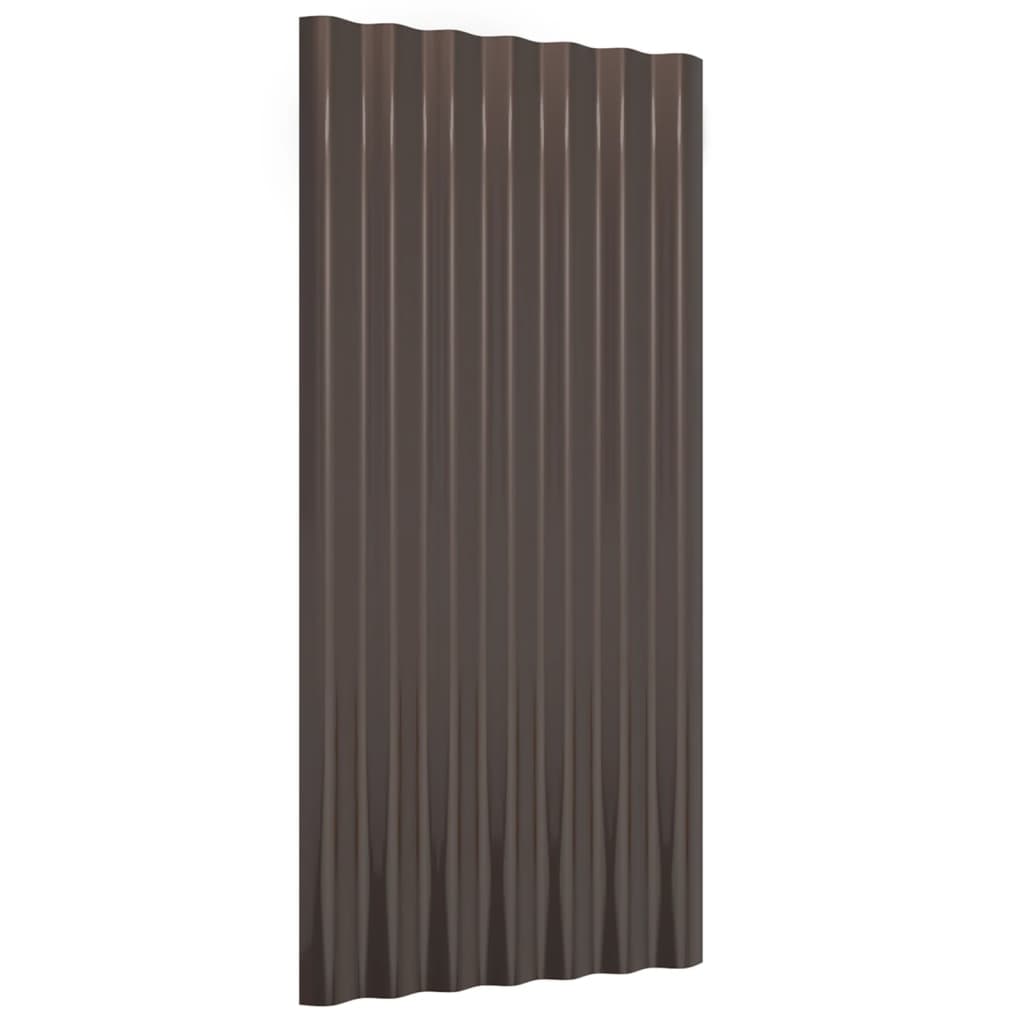 VidaXL Dakpanelen 36 st 80x36 cm gepoedercoat staal bruin