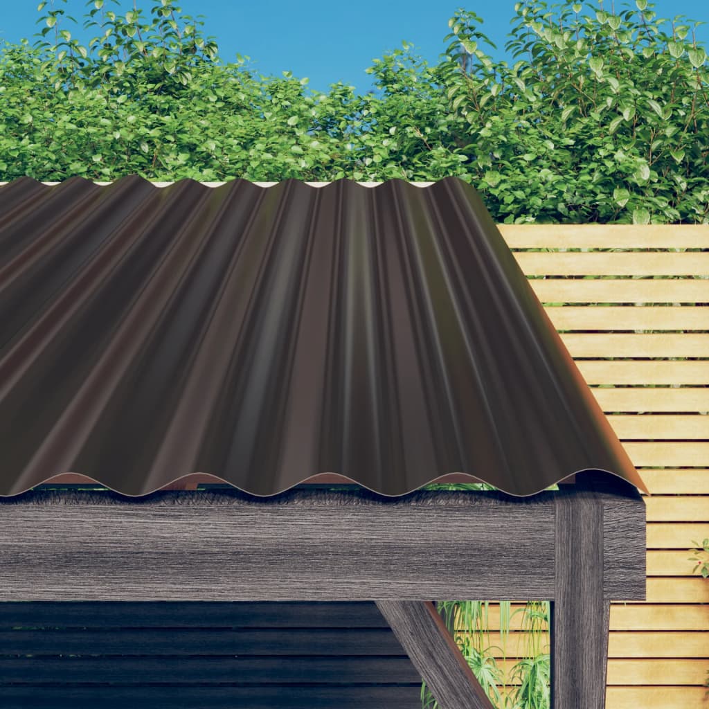 VidaXL Dakpanelen 36 st 80x36 cm gepoedercoat staal bruin