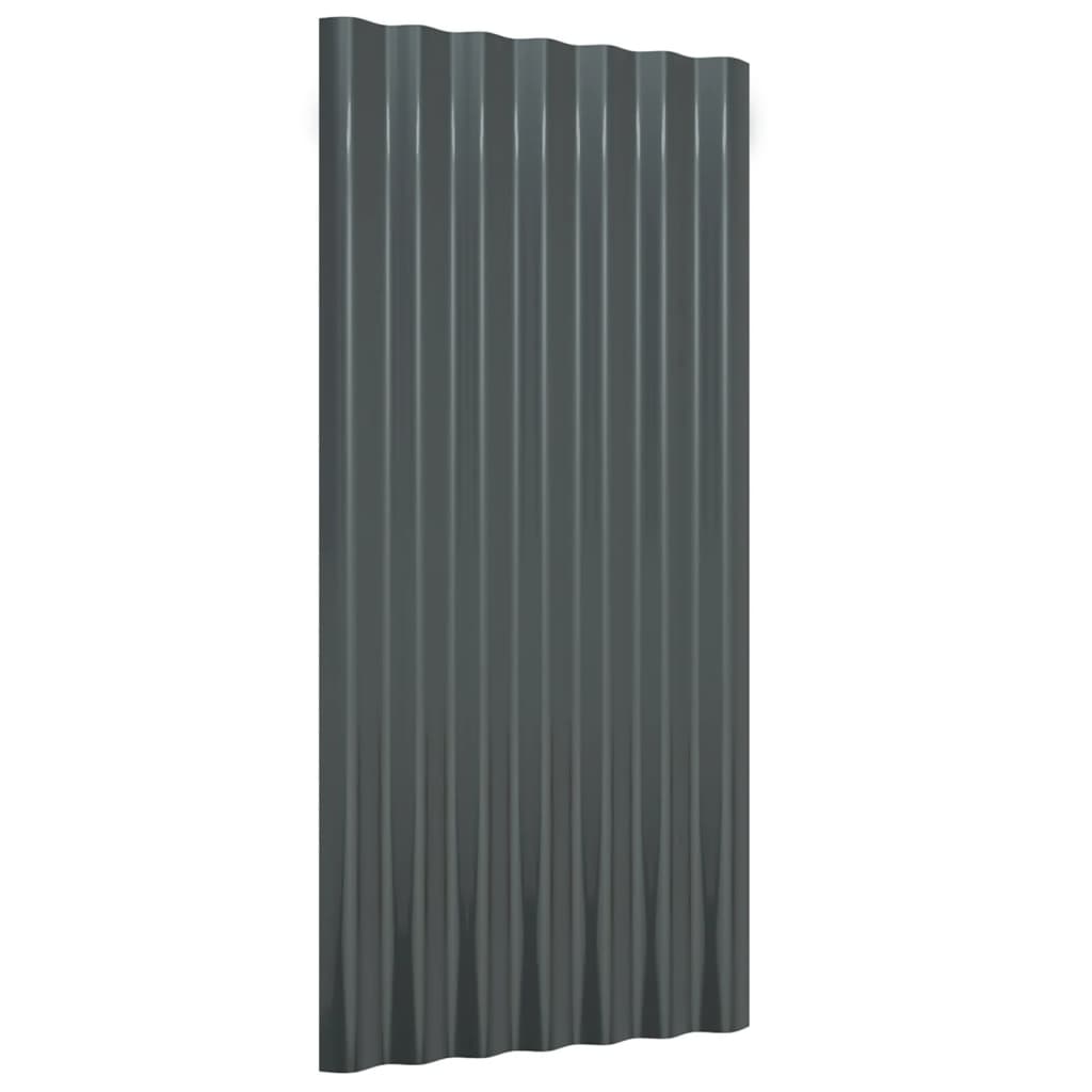 Vidaxl dakpanelen 36 st 80x36 cm gepoedercoat staal antracietkleurig