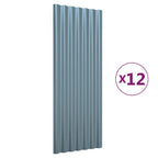 Vidaxl dakpanelen 12 st 100x36 cm gegalvaniseerd staal grijs
