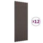 Vidaxl dakpanelen 12 st 100x36 cm gegalvaniseerd staal bruin