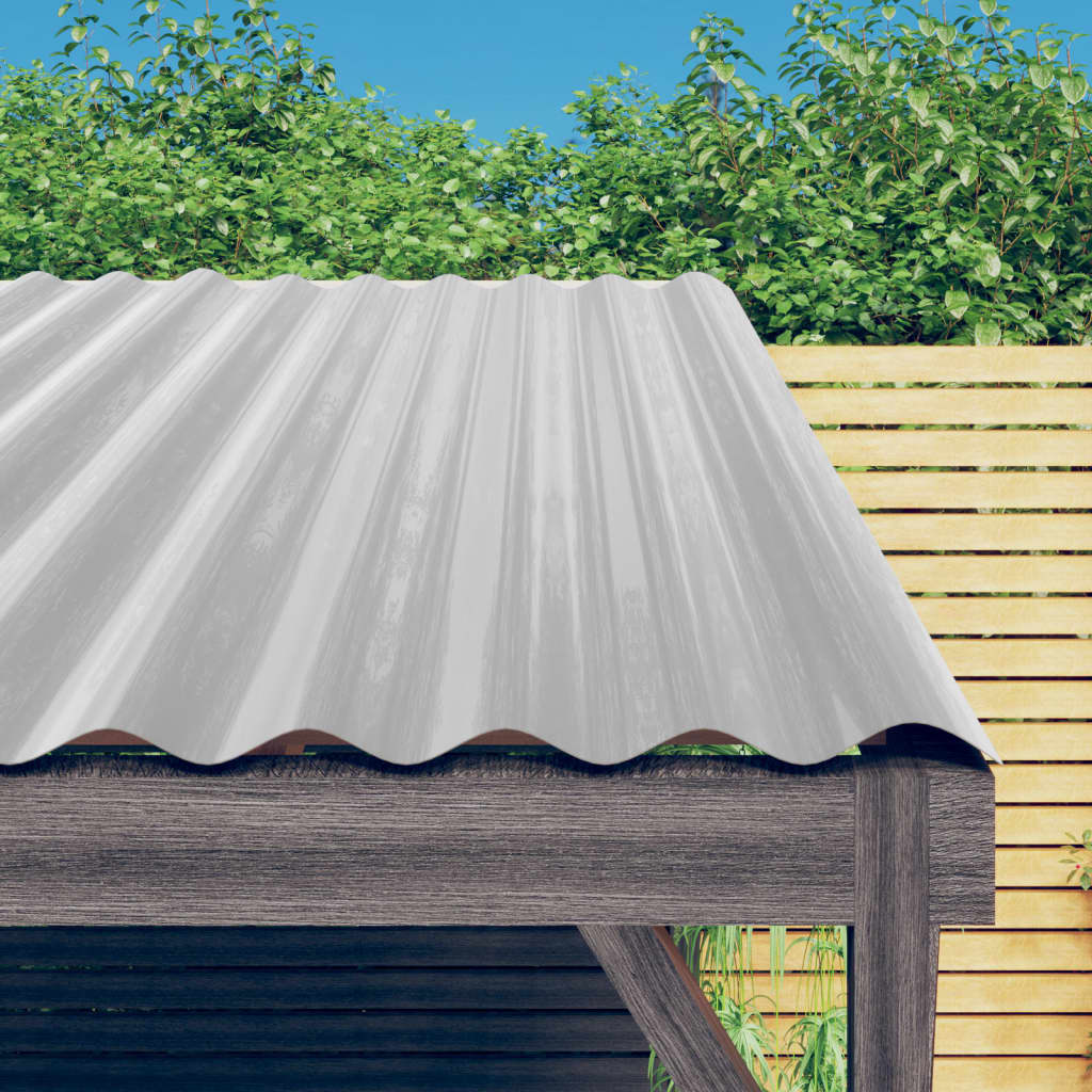 Vidaxl dakpanelen 12 st 100x36 cm gepoedercoat staal zilverkleurig