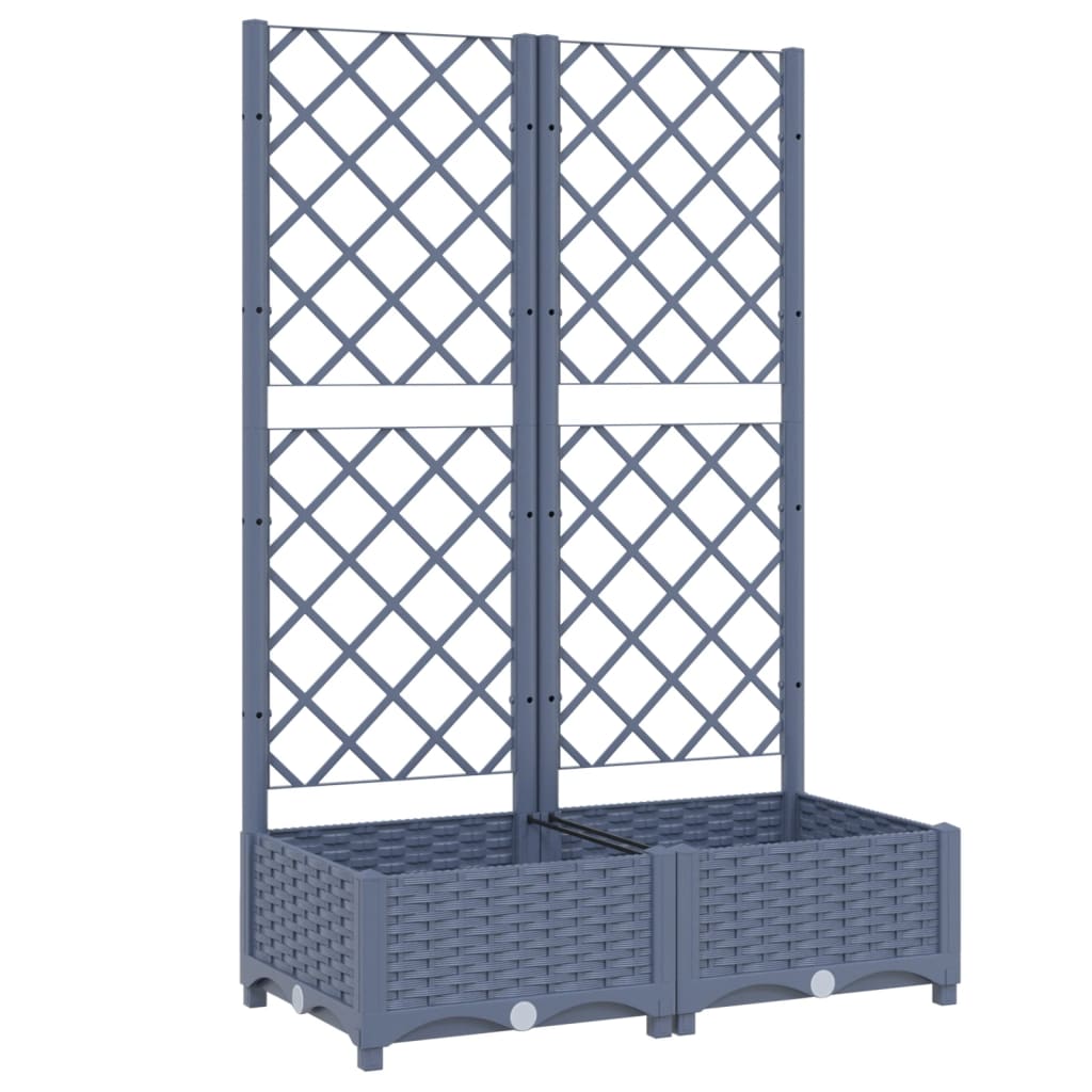 Vidaxl plantenbak met trellis blauwgrijs 80x40x121,5 cm pp