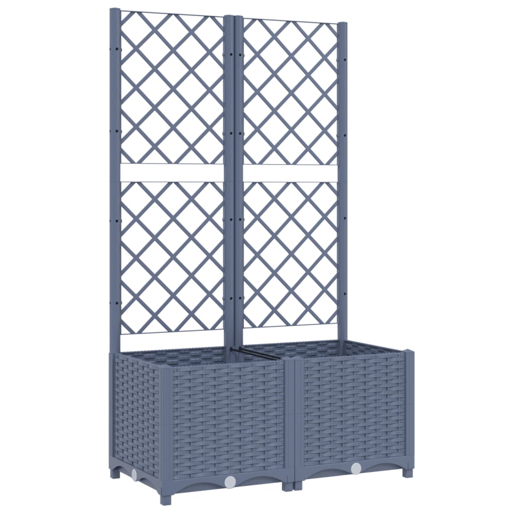 Vidaxl plantenbak met trellis blauwgrijs 80x40x136 cm pp