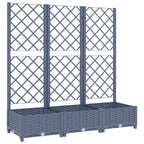 Vidaxl plantenbak met latwerk 120x40x121,5 cm polypropeen blauwgrijs