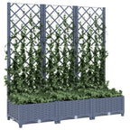 Vidaxl plantenbak met latwerk 120x40x121,5 cm polypropeen blauwgrijs