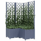 Vidaxl plantenbak met latwerk 80x80x136 cm polypropeen blauwgrijs