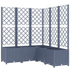 Vidaxl plantenbak met latwerk 120x120x136 cm polypropeen blauwgrijs
