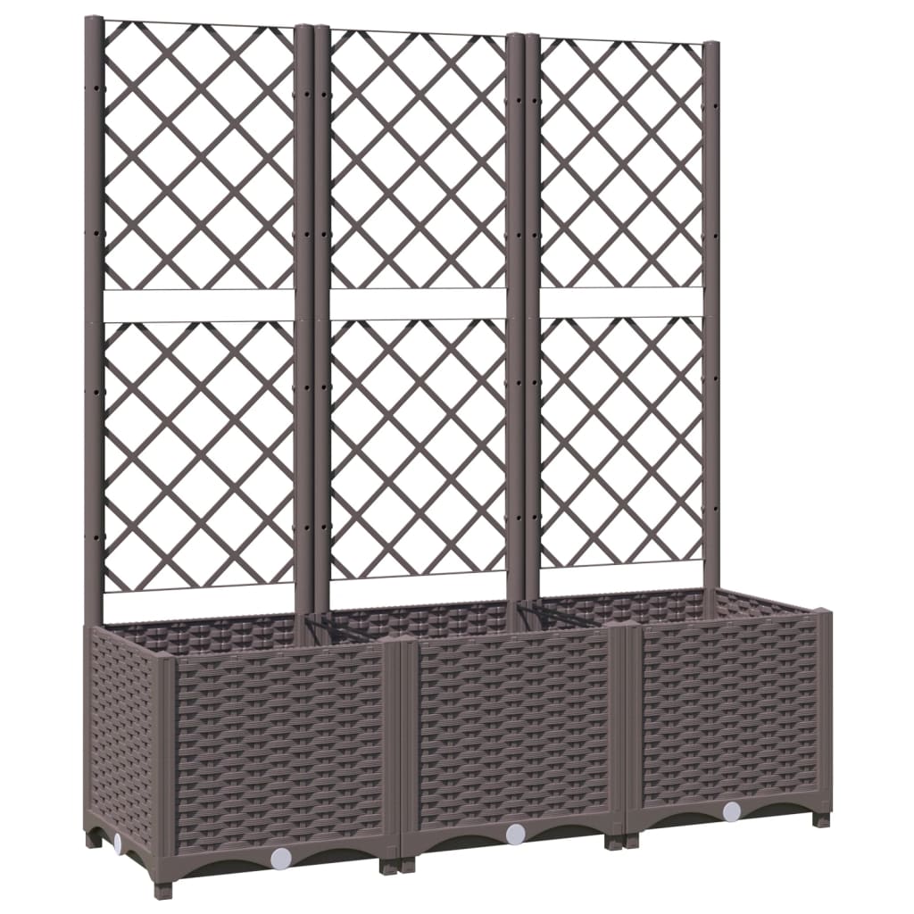 Vidaxl plantenbak met trellis bruin 120x40x136 cm pp