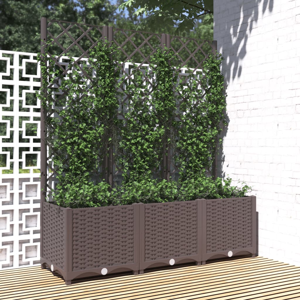 Vidaxl plantenbak met trellis bruin 120x40x136 cm pp