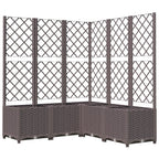 Vidaxl plantenbak met latwerk 120x120x136 cm polypropeen bruin