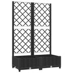 Vidaxl plantenbak met trellis zwart 80x40x121,5 cm pp