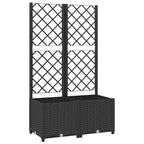 Vidaxl plantenbak met trellis zwart 80x40x136 cm pp