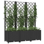 Vidaxl plantenbak met trellis zwart 120x40x136 cm pp
