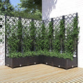 Vidaxl plantenbak met latwerk 120x120x121,5 cm polypropeen zwart