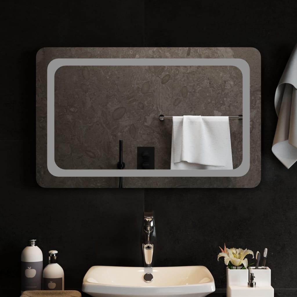 Vidaxl badkamerspiegel led 80x50 cm