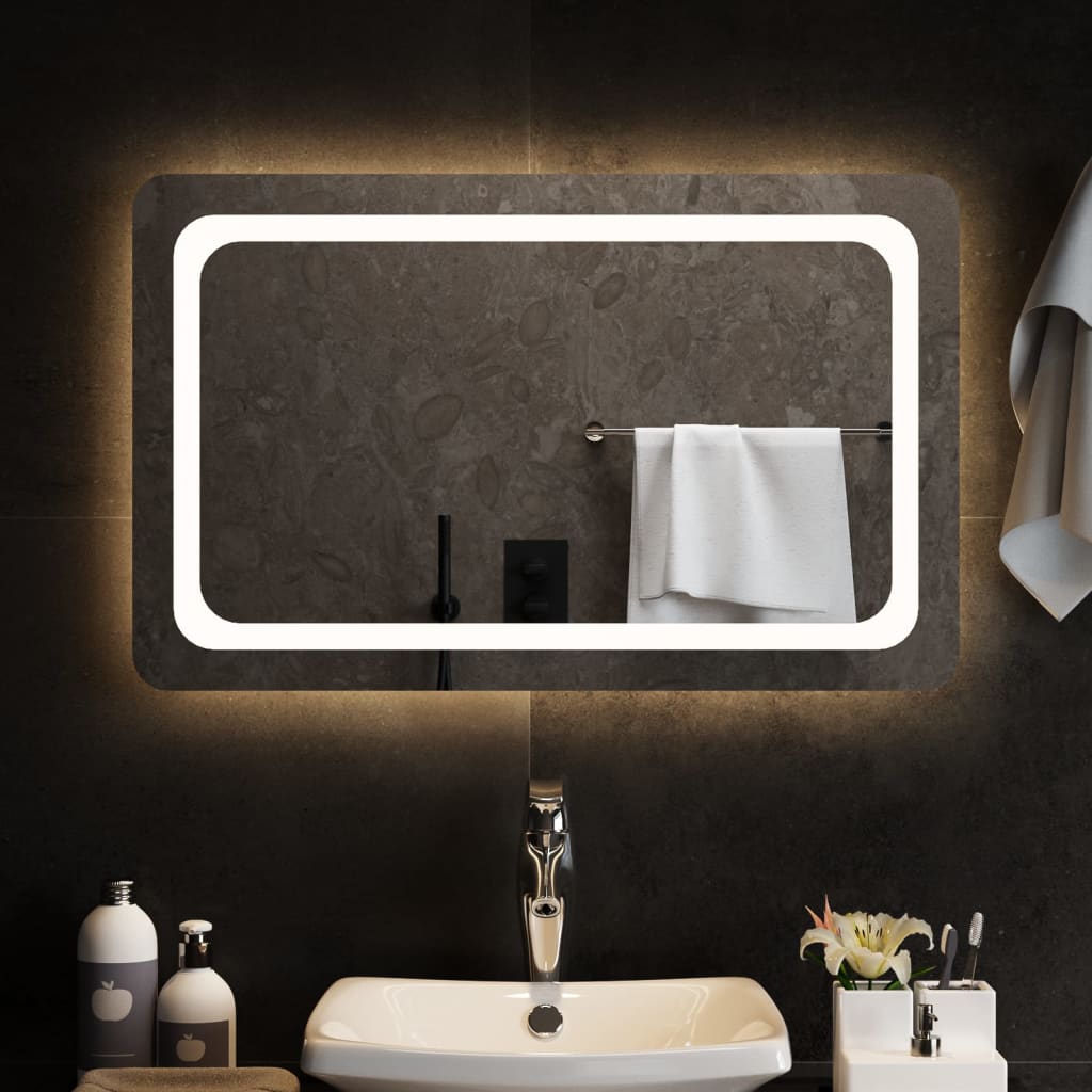 Vidaxl badkamerspiegel led 80x50 cm