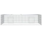 Vidaxl konijnenkooi met 2 panelen 220x110x55 cm gegalvaniseerd ijzer