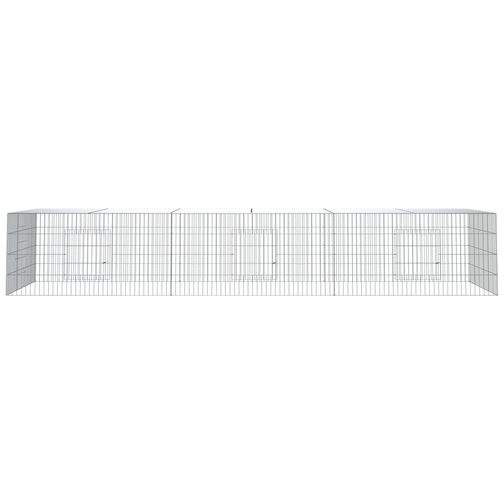 Vidaxl konijnenkooi met 3 panelen 325x109x54 cm gegalvaniseerd ijzer