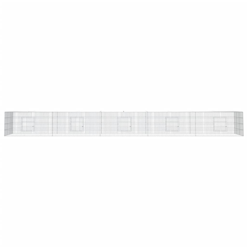Vidaxl konijnenkooi met 5 panelen 541x109x54 cm gegalvaniseerd ijzer