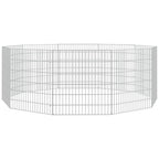 Vidaxl dierenverblijf 10 panelen 54x60 cm gegalvaniseerd ijzer