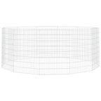 VidaXL Dierenverblijf 12 panelen 54x80 cm gegalvaniseerd ijzer