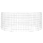 VidaXL Dierenverblijf 12 panelen 54x80 cm gegalvaniseerd ijzer