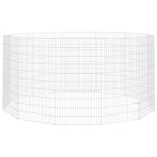 Vidaxl vrije uitloopverblijf voor dieren 12 panelen 54x100 cm gegalvaniseerd ijzer