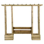 VidaXL Pergola met bank en plantenbakken geïmpregneerd grenenhout