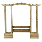 VidaXL Pergola met bank en plantenbakken geïmpregneerd grenenhout