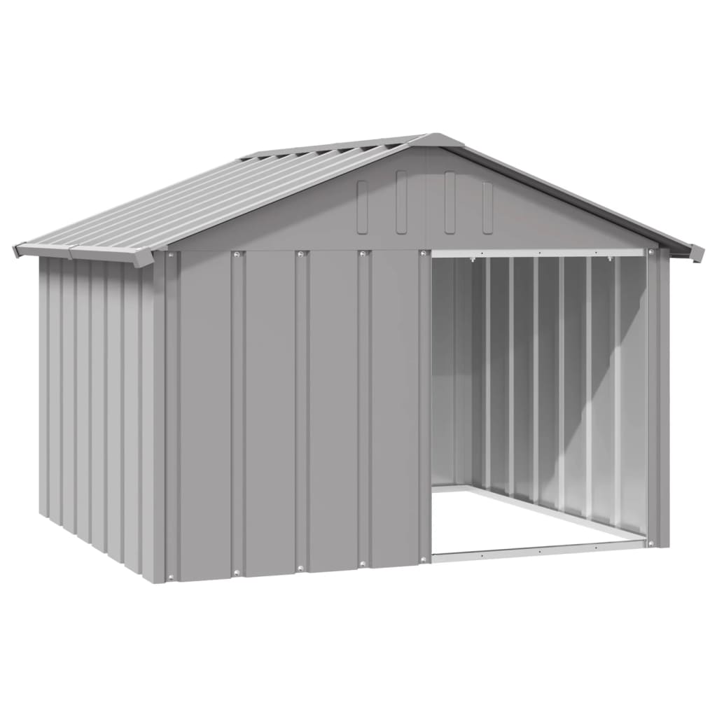 Vidaxl hondenhok 116,5x103x81,5 cm gegalvaniseerd staal grijs