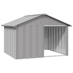 Vidaxl hondenhok 116,5x103x81,5 cm gegalvaniseerd staal grijs