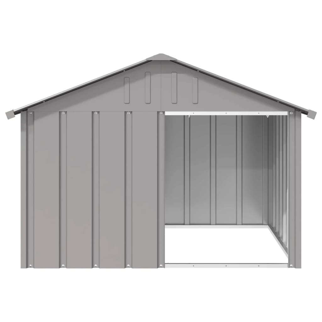 Vidaxl hondenhok 116,5x103x81,5 cm gegalvaniseerd staal grijs