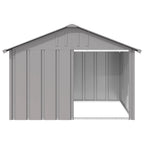 Vidaxl hondenhok 116,5x103x81,5 cm gegalvaniseerd staal grijs
