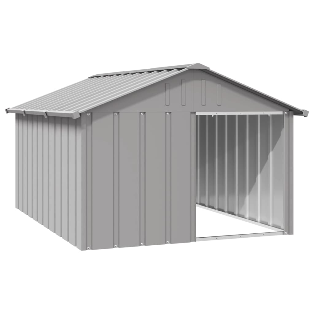 Vidaxl hondenhok 116,5x153x81,5 cm gegalvaniseerd staal grijs