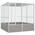 VidaXL Vogelkooi 213,5x217,5x211,5 cm gegalvaniseerd staal grijs