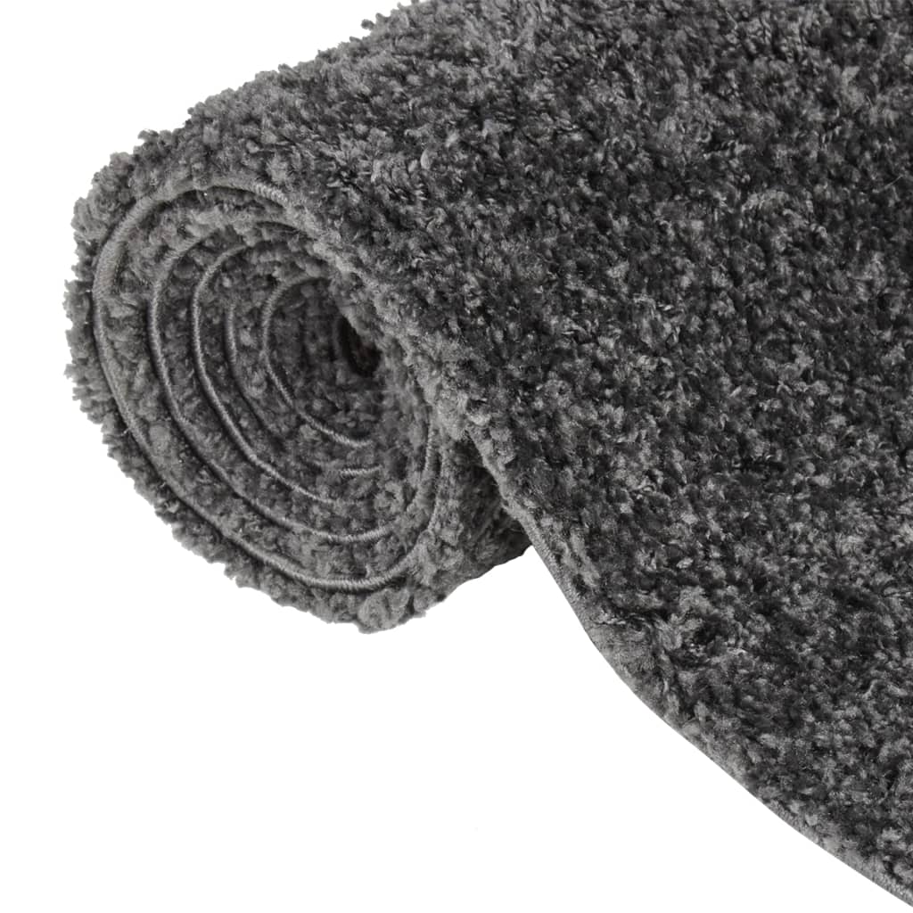VidaXL Vloerkleed shaggy hoogpolig 120x170 cm antracietkleurig