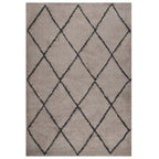 VidaXL Vloerkleed shaggy hoogpolig 160x230 cm beige en antracietkleur