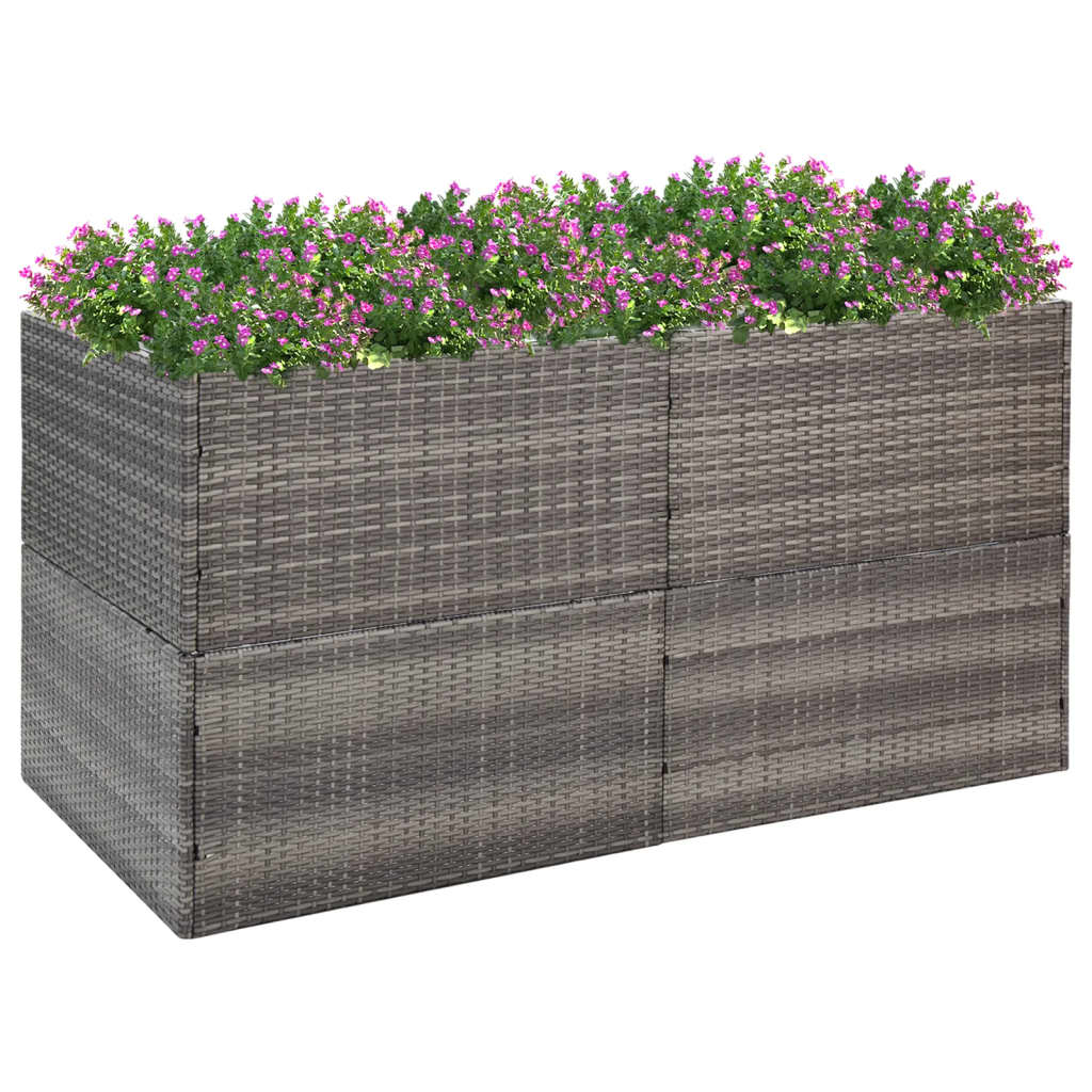 Vidaxl plantenbak 157x80x80 cm poly rattan grijs