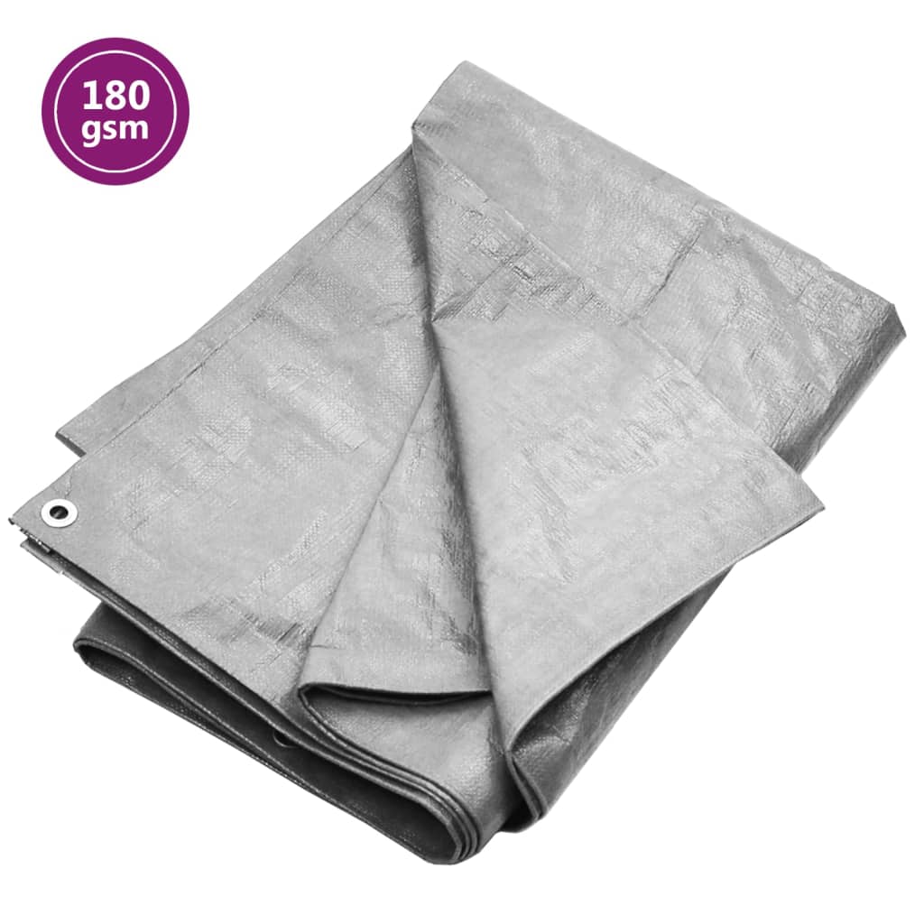 Vidaxl dekzeil 180 g m² 3x6 m hdpe grijs