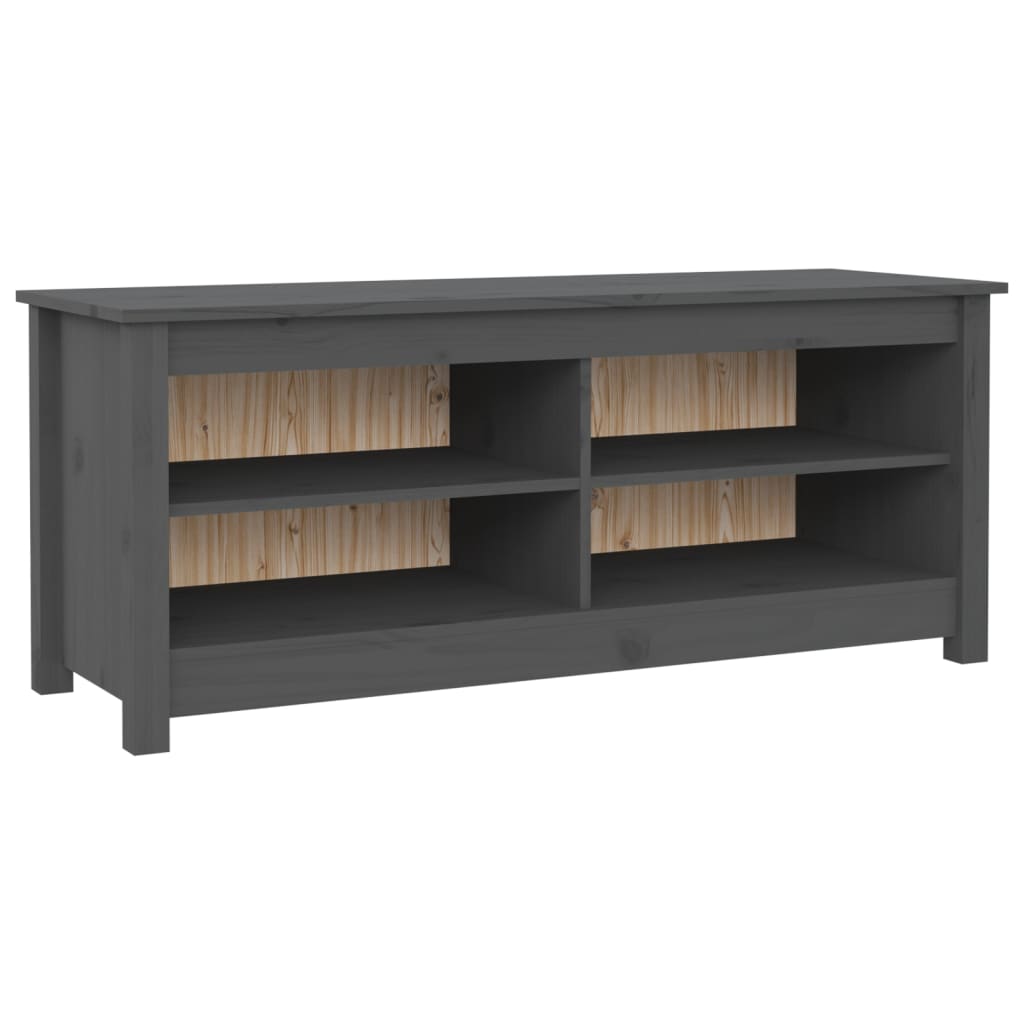 Vidaxl schoenenbank 110x38x45,5 cm massief grenenhout grijs