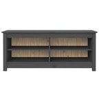 Vidaxl schoenenbank 110x38x45,5 cm massief grenenhout grijs
