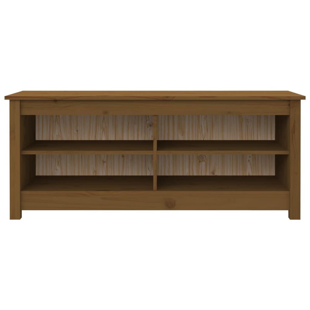 Vidaxl schoenenbank 110x38x45,5 cm massief grenenhout honingbruin