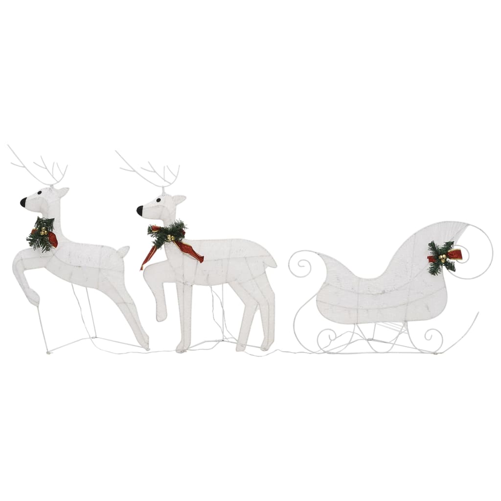 VidaXL Kerstdecoratie rendieren en slee 60 LED's wit