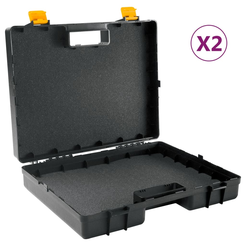 Vidaxl machinekoffers 2 st universeel met schuimrubber polypropeen