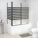 Vidaxl badwand gestreept 120x68x130 cm gehard glas
